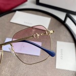 Gucci Square Metal Horsebit-Temple Sunglasses Pink