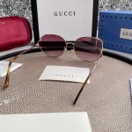 Gucci Oval Metal Sunglasses Blue