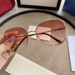 Gucci Oval Metal Sunglasses Pink