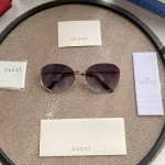 Gucci Oval Metal Sunglasses White