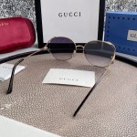 Gucci Oval Metal Sunglasses White