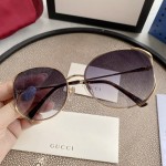 Gucci Oval Metal Sunglasses White