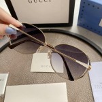 Gucci Oval Metal Sunglasses White