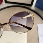 Gucci Oval Metal Sunglasses White