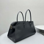 The Row EW Margaux Bag in Black Leather