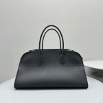 The Row EW Margaux Bag in Black Leather