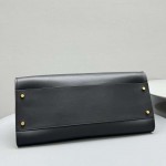 The Row EW Margaux Bag in Black Leather