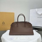 The Row EW Margaux Bag in Chocolate Leather