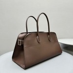 The Row EW Margaux Bag in Chocolate Leather