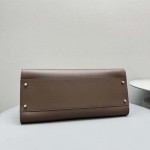 The Row EW Margaux Bag in Chocolate Leather