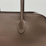 The Row EW Margaux Bag in Chocolate Leather