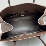 The Row EW Margaux Bag in Chocolate Leather