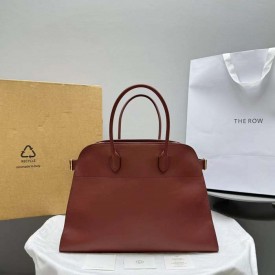 The Row Soft Margaux 17 Bag in Amaranto Smooth Leather