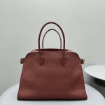 The Row Soft Margaux 17 Bag in Amaranto Smooth Leather