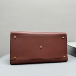 The Row Soft Margaux 17 Bag in Amaranto Smooth Leather