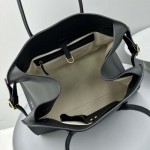 The Row Soft Margaux 17 Bag in Black Smooth Leather