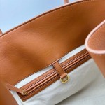 The Row Soft Margaux 17 Bag in Brown Smooth Leather