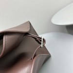 The Row Soft Margaux 17 Bag in Chocolate Smooth Leather