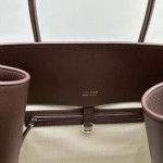 The Row Soft Margaux 17 Bag in Chocolate Smooth Leather