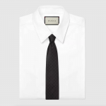 Gucci GG Pattern Silk Tie ‎Black 456520 