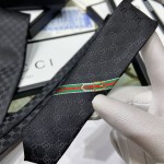 Gucci GG Pattern Silk Tie ‎Black 456520 