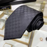 Gucci GG Pattern Silk Tie ‎Black 456520 