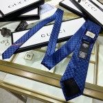 Gucci GG Pattern Silk Tie Navy Blue 456520 