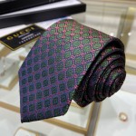 Gucci GG and rhombus motif silk tie green