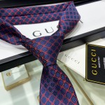 Gucci GG and rhombus motif silk tie navy / red