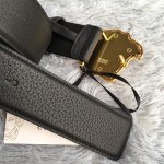 Versace 3D Medusa Diamond Togo Leather belt Black/ Gold