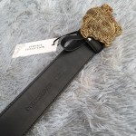 Versace 3D Medusa Diamond Togo Leather belt Black/ Bronze