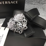 Versace Medusa Snake Wings Leather Belt Black/Silver