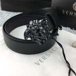 Versace Palazzo Belt With Medusa Black/Black