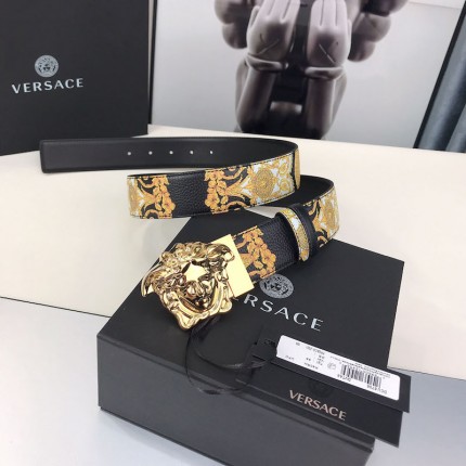 Versace Gold Hibiscus Print Palazzo Belt