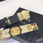 Versace Gold Hibiscus Print Palazzo Belt