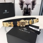 Versace Gold Hibiscus Print Palazzo Belt