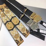 Versace Gold Hibiscus Print Palazzo Belt