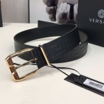 Versace Greca Embossed Leather Belt