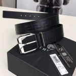 Versace Greca Embossed Leather Belt