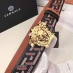 Versace La Medusa La Greca Reversible Belt Brown