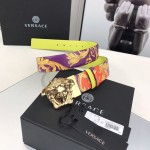 Versace La Medusa Royal Rebellion Belt Oark Orchid Sun Citron