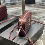 Saint Laurent Lou Camera Bag in Quilted Leather Burgundy