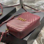 Saint Laurent Lou Camera Bag in Quilted Leather Burgundy