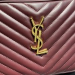 Saint Laurent Lou Camera Bag in Quilted Leather Burgundy