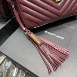 Saint Laurent Lou Camera Bag in Quilted Leather Burgundy