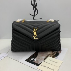 YSL Large Loulou Monogram Bag Black / Gold