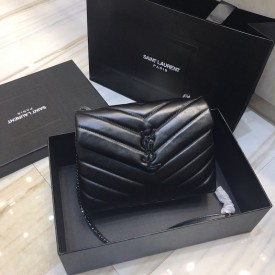 YSL Black Small Loulou Monogram Bag Black