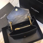 YSL Black Small Loulou Monogram Bag Gold