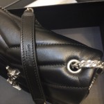 YSL Black Small Loulou Monogram Bag Silver