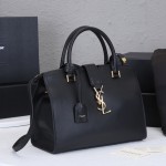 Saint Laurent Classic Cabas Y-Ligne Leather Tote Bag Black / Gold